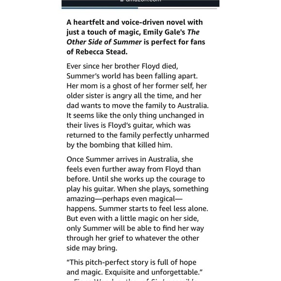 Emily Gale “The Other Side of Summer” Book - Picture 4 of 11